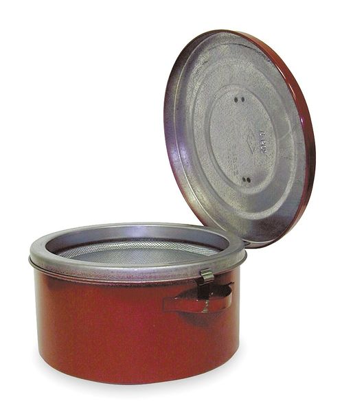 Bench Can, 1 Qt., Galvanized Steel, Red