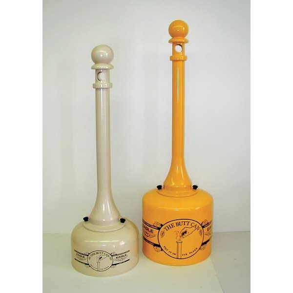 Cigarette Receptacle, 2 gallon, 40 in H, 12 in diameter, Yellow