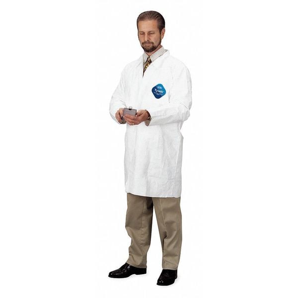 Tyvek 400 Disp. Lab Coat, 2XL, White, PK8