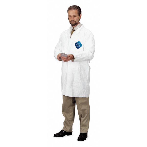 Tyvek 400 Disp. Lab Coat, L, White, PK30