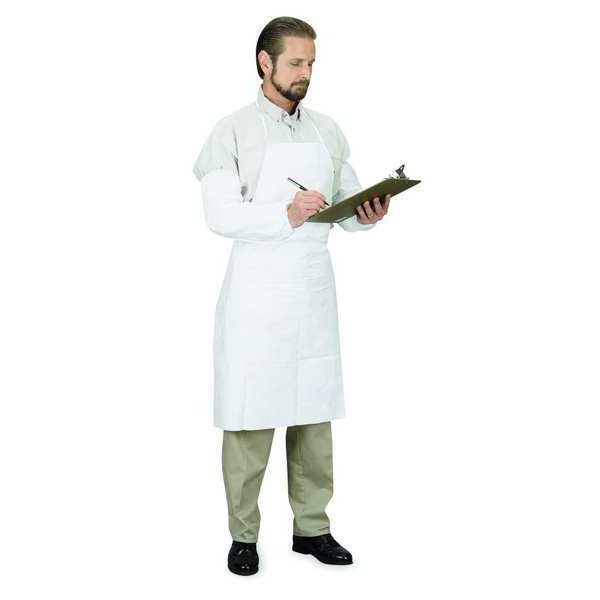 Tyvek 400 Disposable Sleeve, Elastic Closure, 18 in L, White, One Size Fits All, 200 Per Pack