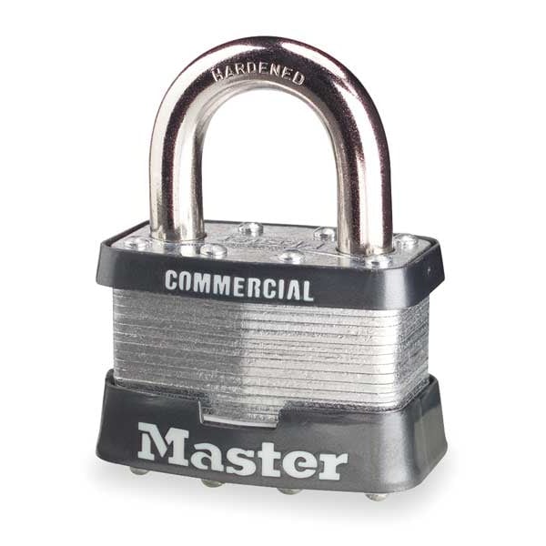 Padlock, Keyed Alike, Standard Shackle, Rectangular Steel Body, Steel Shackle, 15/16 in W