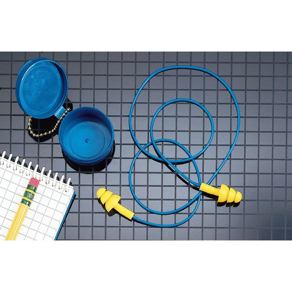 E-A-R UltraFit Reusable Corded Ear Plugs, Flanged Shape, NRR 25 dB, Plastic Case, 1 Pair