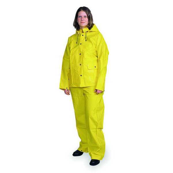 3 Piece Rainsuit w/Detach Hood, Yellow, 3XL