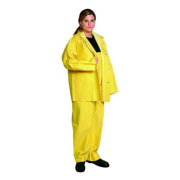 Rain Jacket with Hood, Yellow, 2XL