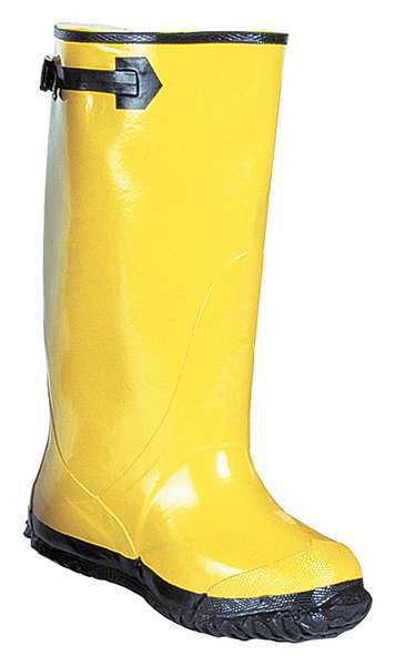 Overboot, Men, 12, Adj Strap, Yllw, Rubbr, PR