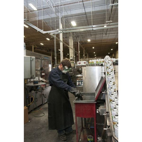 Chemical Resistant Bib Apron, SBR Rubber, 16 mil Thick, 45 in L, Black, Universal Size