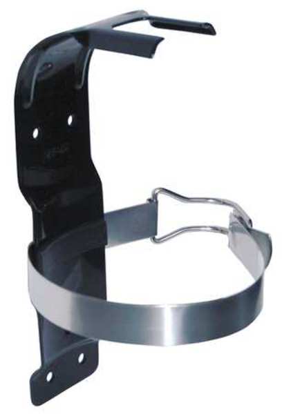 Fire Extinguisher Bracket, For 5 lb Tank Weight, Wall Mounting Bracket, Black Steel