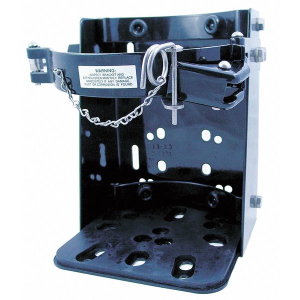 Fire Extinguisher Bracket, For 5 lb Tank Weight, Wall Mounting Bracket, Black Steel