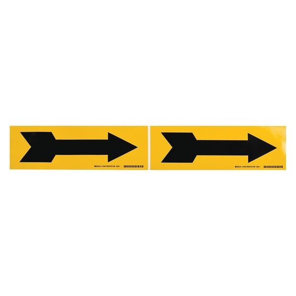 Pipe Marker, Arrow - Single, Yel, 3 to 6 In