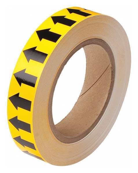 Arrow Tape, Black/Yellow, 1 In. W