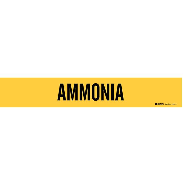 Pipe Marker, Ammonia, Yel, 2-1/2 to7-7/8 In
