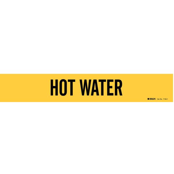 Pipe Marker, Hot Water, Y, 2-1/2 to7-7/8 In, 7146-1