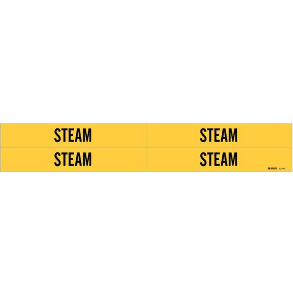 Pipe Marker, Steam, Yellow, 3/4 to 2-3/8 In