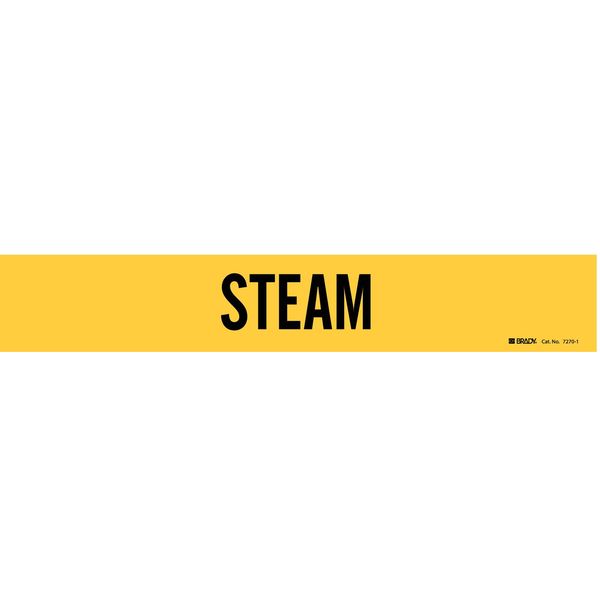 Pipe Marker, Steam, Yel, 2-1/2 to 7-7/8 In