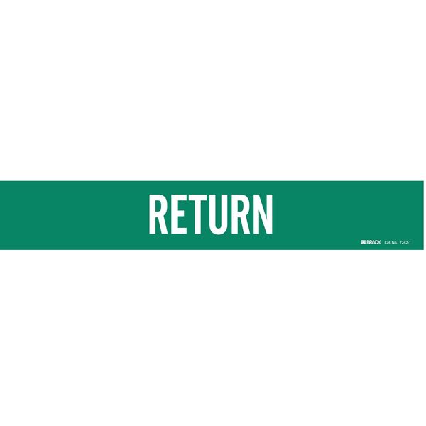 Pipe Marker, Return, Grn, 2-1/2 to 7-7/8 In