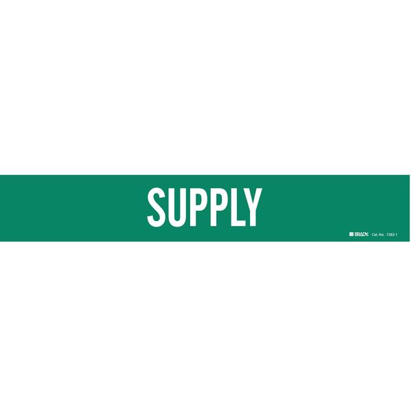 Pipe Marker, Supply, Grn, 2-1/2 to 7-7/8 In