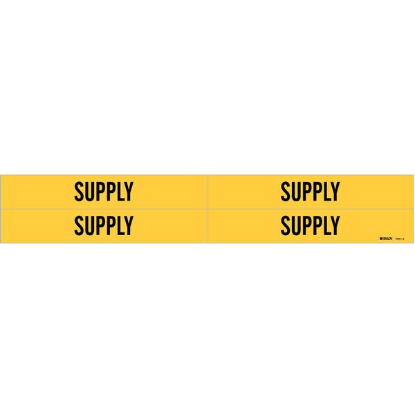 Pipe Marker, Supply, Yel, 3/4 to 2-3/8 In