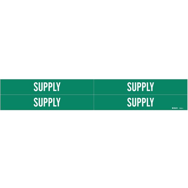 Pipe Marker, Supply, Green, 3/4 to 2-3/8 In