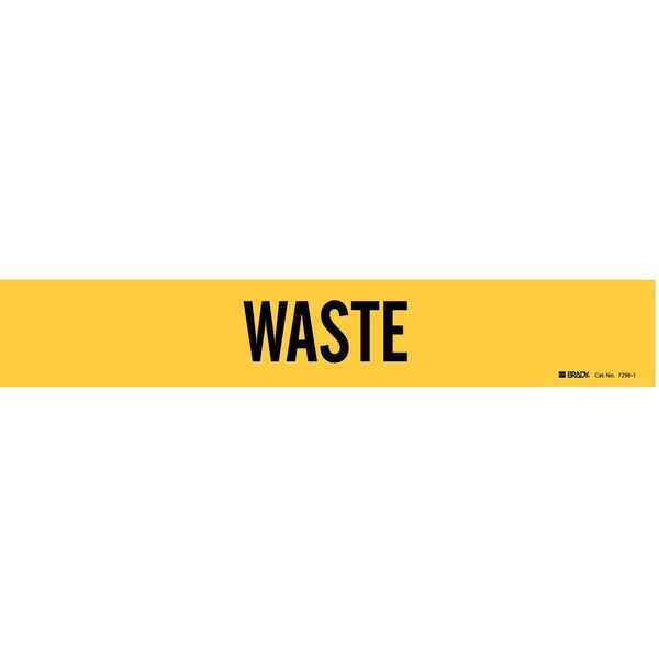 Pipe Marker, Waste, Yel, 2-1/2 to 7-7/8 In