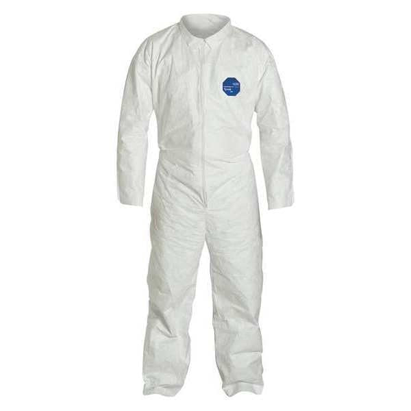 Collared Disposable Coveralls, White, Tyvek(R) 400, Zipper
