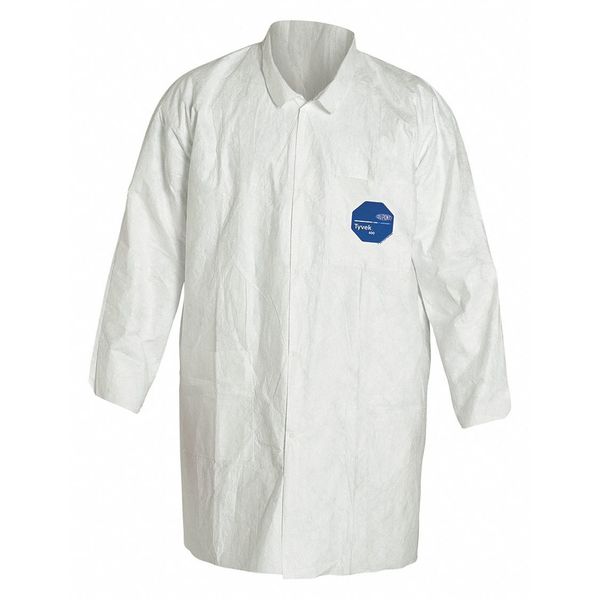 Disposable Lab Coat, S, White, PK30