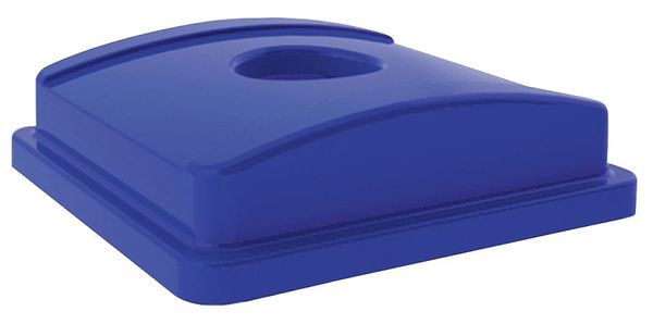 32 gal Dome Bottle and Can Recycling Top, 17 in W/Dia, Blue, LLDPE, 1 Openings