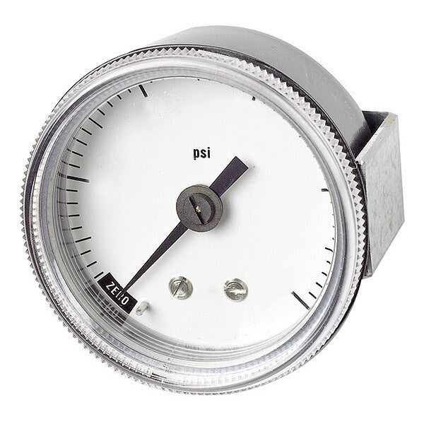 Pressure Gauge, 0 to 600 psi, 1/8 in MNPT, Steel, Black