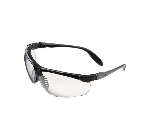 Safety Glasses, Wraparound Clear Polycarbonate Lens, Scratch-Resistant