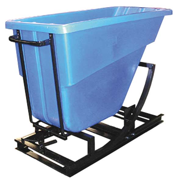 Self Dumping Hopper, 750 lb., Poly, Blue