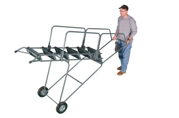 133 in H Steel Wheelbarrow Ladder, 10 Steps