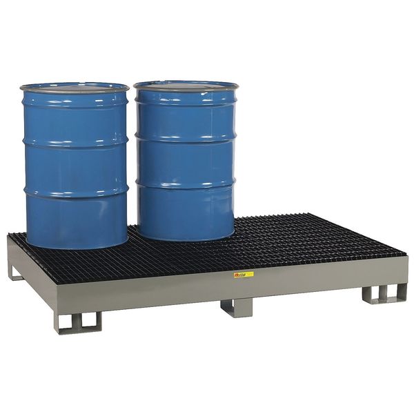 Forkliftable Drum Spill Containment Platform, 99 gal Spill Capacity, 6 Drum, 6000 lb., Steel