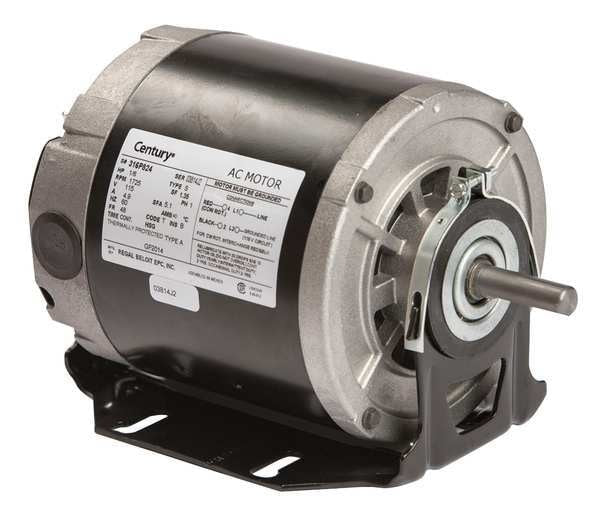 Split-Phase Belt Drive Motor, 1/6 HP, 48 Frame, 115V AC Voltage, 1,725 Nameplate RPM