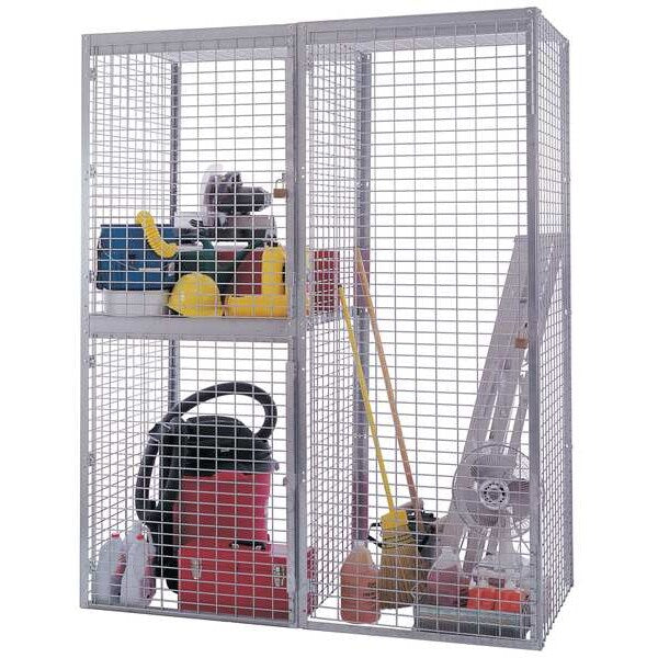 Bulk Storage Locker Starter, 48 in W, 48 in D, 90 in H, 0 Shelves, 1 Doors, Steel Wire, Unassembled