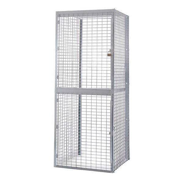 Bulk Storage Locker Starter, 48 in W, 48 in D, 90 in H, 0 Shelves, 1 Doors, Steel Wire, Unassembled