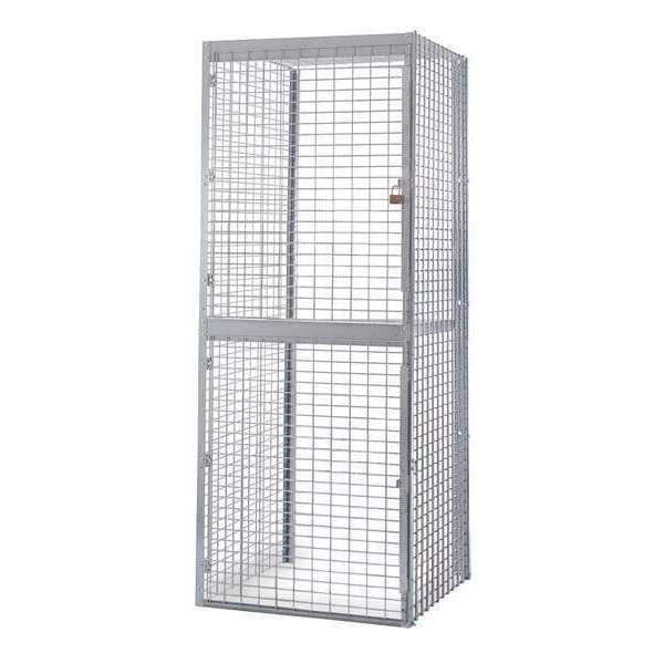 Bulk Storage Locker Add-On, 48 in W, 60 in D, 90 in H, 0 Shelves, 1 Doors, Steel Wire, Unassembled