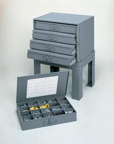 Sliding Drawer Cabinet Frame, 4 Drawers, 20 in W x 15 3/4 in D x 15 in H