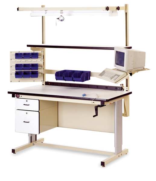 Hand Crank Ergo-line Work Bench, ESD Laminate, 60