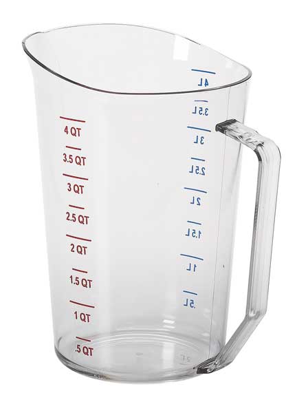 4 qt. Polycarbonate Polycarbonate Measuring Cup, Clear