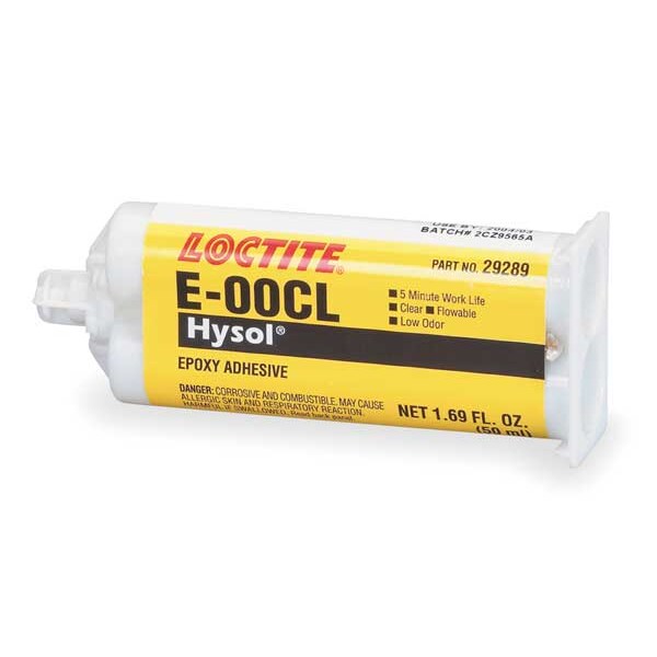 Epoxy Adhesive, E-00CL Series, Clear, 1:01 Mix Ratio, 15 min Functional Cure, Dual-Cartridge