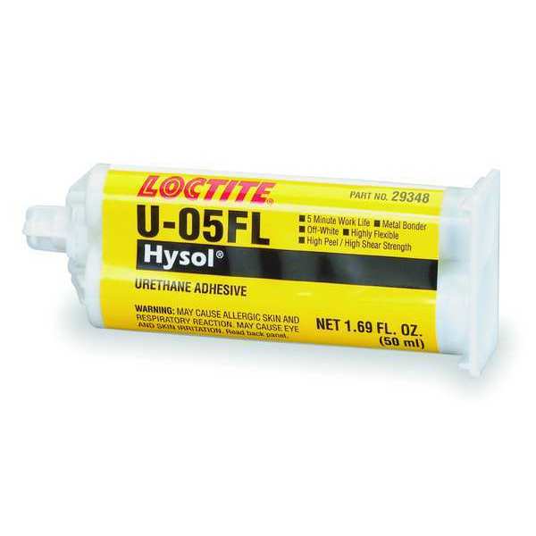 Urethane Adhesive, U-05FL Series, Off-White, 1:02 Mix Ratio, 3 hr Functional Cure, Dual-Cartridge