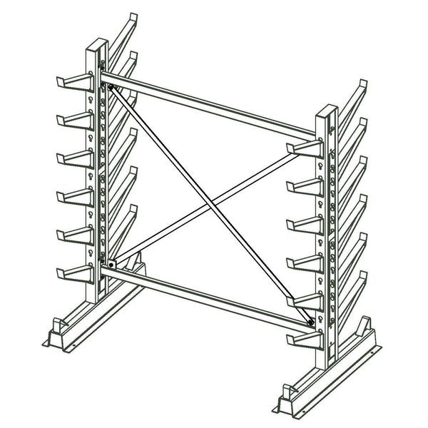 Inclined Starter Cantilever Rack, 7 ft. H