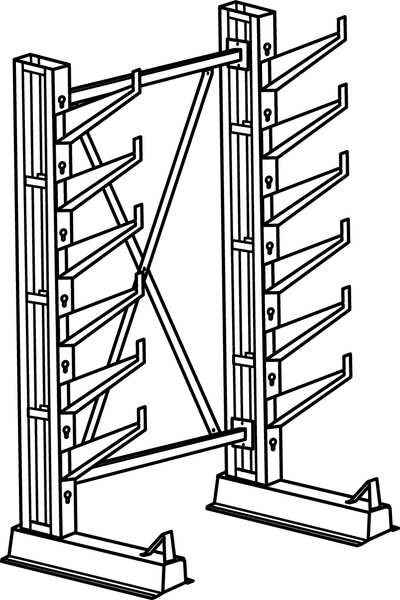 Inclined Starter Cantilever Rack, 7 ft. H