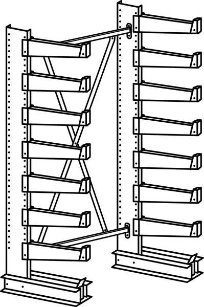 Starter Cantilever Rack, 1 Side, 7 ft. H