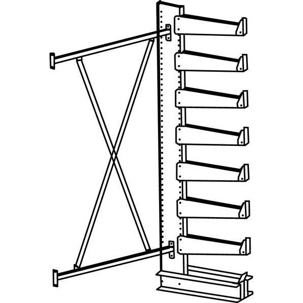Add-On Cantilever Rack, 1 Side, 7 ft. H