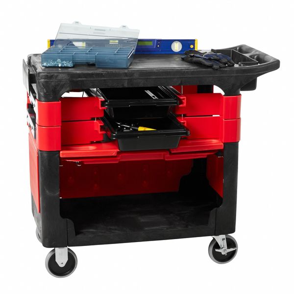 Trade Cart/Service Bench, 38 In. L, Black