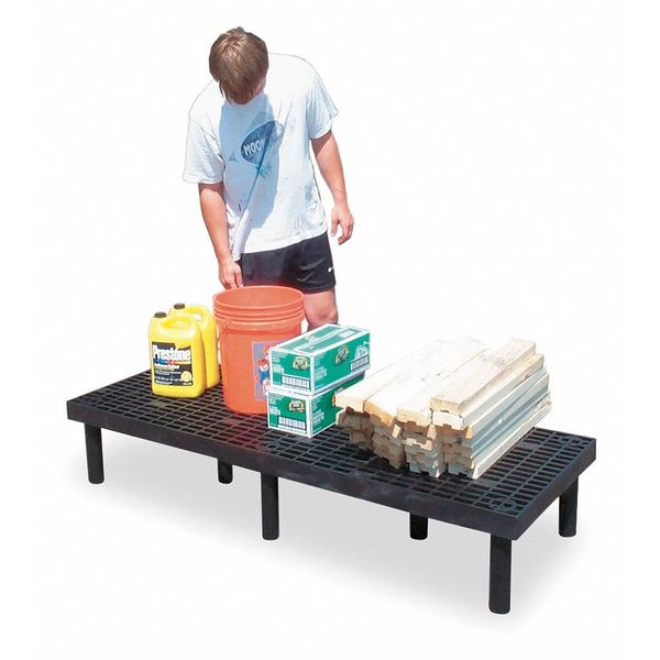 Dunnage Rack, 1000 lb Load Capacity, HDPE, 12 in H x 24 in W x 66 in D