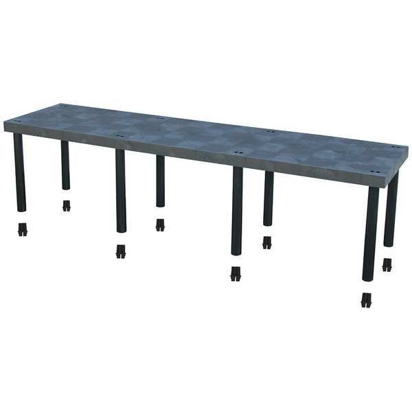 Add-On Plastic Shelving, Open Style, 24 in D, 96 in W, 24 in H, 1 Shelves, Black