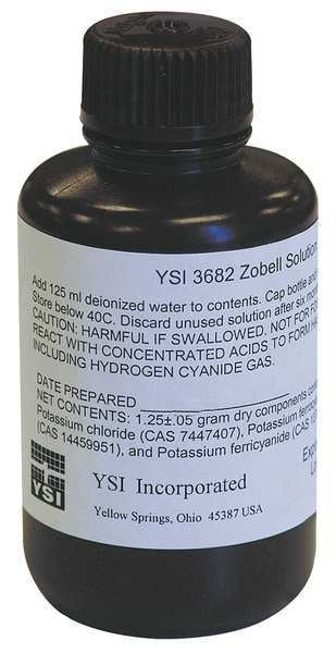 Zobell Solution, 270.0 to 198.5 mV, 125 mL