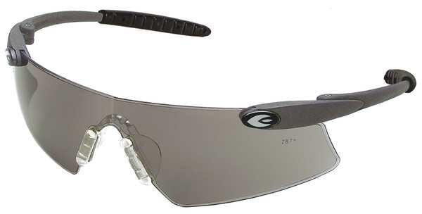 Safety Glasses, Wraparound Gray Polycarbonate Lens, Anti-Fog, Scratch-Resistant